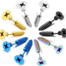 1PCS Screw Stud Punk Stainless Steel Earrings