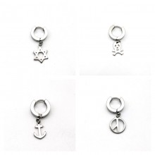 1PCS Punk Stainless Steel Hoop Earring