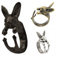 Vintage Adjustable Funny Rabbit Open Rings