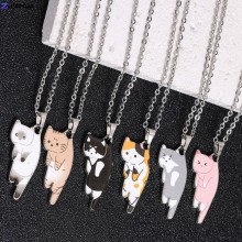 Cute Pet Cat Pattern Pendant Necklaces