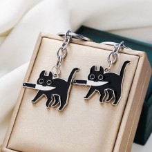 Black Kitten Knife Cat Keychain Key Chains