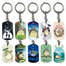 Totoro anime alloy two-sided pendant key chain keychains