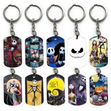 The Nightmare Before Christmas alloy two-sided pendant key chain keychains