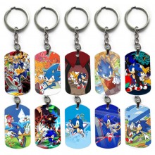 Sonic the Hedgehog alloy two-sided pendant key chain keychains