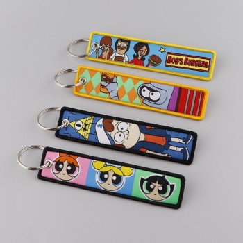 The Powerpuff Girls Woven Label Anime Lanyard Key chain Tag