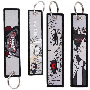 Tokyo ghoul Woven Label Anime Lanyard Key chain Tag