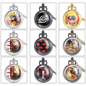 Naruto anime small necklace pocket watch