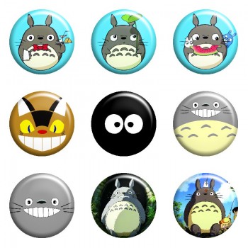 Totoro anime tinplate brooch pins set(8pcs a set)58MM