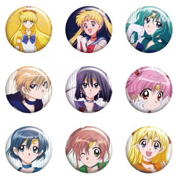 Sailor Moon anime tinplate brooch pins set(8pcs a set)58MM