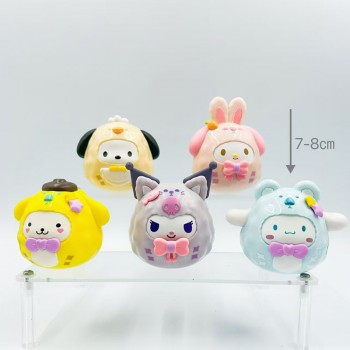 Sanrio Melody kitty Cinnamoroll Kuromi tumbler figures(5pcs a set)(OPP bag)