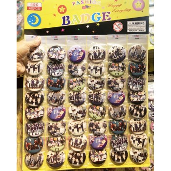 BTS BT21 star brooches pins 48pcs/24pcs