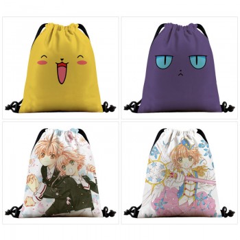 Card Captor Sakura anime nylon drawstring backpack bag