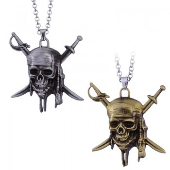 Pirates Of The Caribbean Jack skull pendant necklace