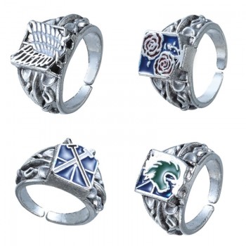 Attack on Titan anime alloy rings