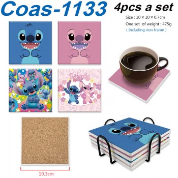 Stitch anime coasters coffee cup mats pads(4pcs a set)