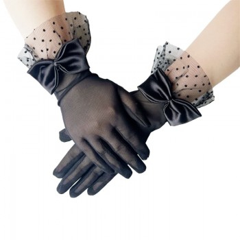 French Elegant Bow Lace Gloves