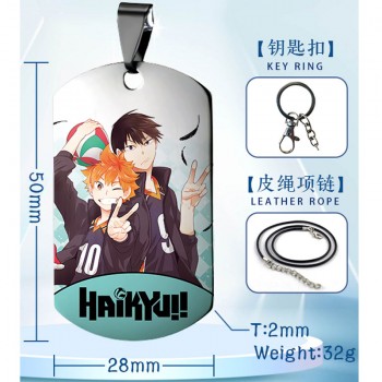 Haikyuu anime two-sided necklace keychain Key chains