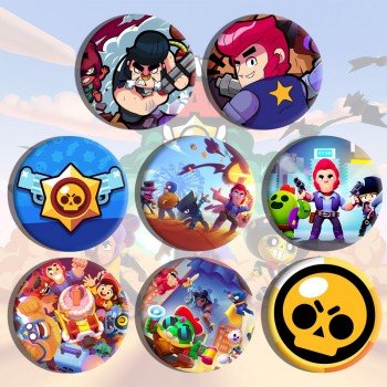 58MM Brawl Stars game tinplate brooch pins set(8pcs a set)