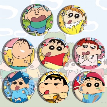 58MM Crayon Shin-chan anime tinplate brooch pins set(8pcs a set)