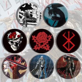 58MM Berserk anime tinplate brooch pins set(8pcs a set)