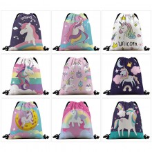 Unicorn anime nylon drawstring backpack bag