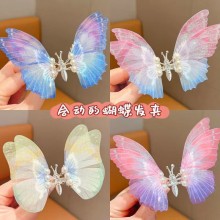 Butterfly moving wings pearl BB hairpin hair clip