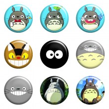 Totoro anime tinplate brooch pins set(8pcs a set)58MM