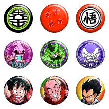 Dragon Ball anime tinplate brooch pins set(8pcs a set)58MM