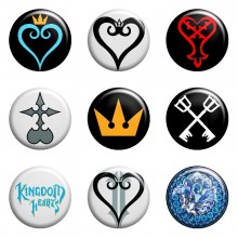 Kingdom Hearts game tinplate brooch pins set(8pcs a set)58MM