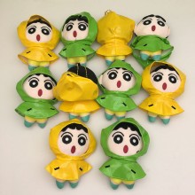 5inches Raincoat Crayon Shin-chan anime plush dolls set(10pcs a set)