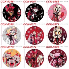 Hazbin Hotel anime round wall clocks