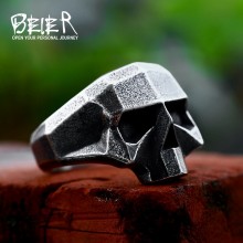 Punk hip-hop skull titanium steel ring