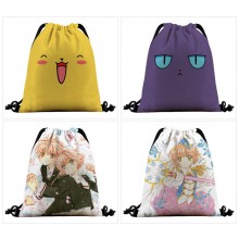 Card Captor Sakura anime nylon drawstring backpack bag