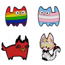 Hellcat Rainbow Cat Enamel anime alloy brooch pins