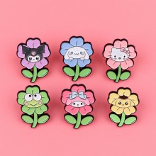 Flower Sanrio Melody kitty Cinnamoroll Kuromi anime alloy brooch pins