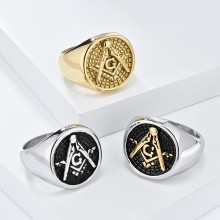 Vintage Masonic stainless steel ring