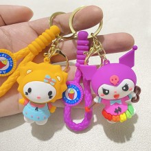 Sanrio Melody kitty Cinnamoroll Kuromi anime figure doll key chains