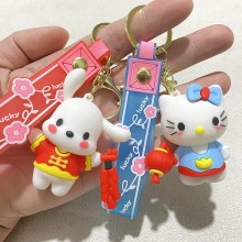 Sanrio Melody kitty Cinnamoroll Kuromi anime figure doll key chains