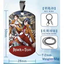 Attack on Titan anime two-sided necklace keychain Key chains