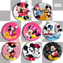 58MM Mickey Minnie Mouse anime tinplate brooch pins set(8pcs a set)