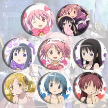 58MM Puella Magi Madoka Magica anime tinplate brooch pins set(8pcs a set)