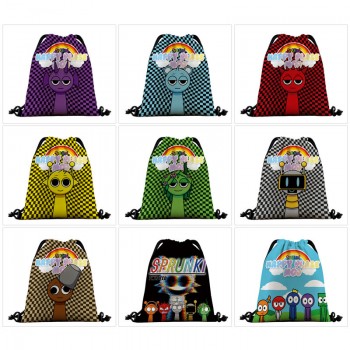 Sprunki Incredibox game drawstring backpack bag