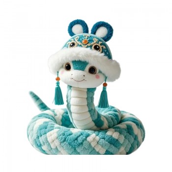 Cute snake plush doll 105cm（with a skeleton, can stand tall）