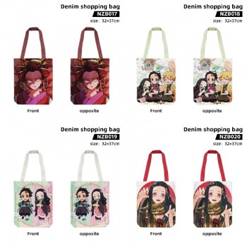 Demon Slayer anime denim shopping bags