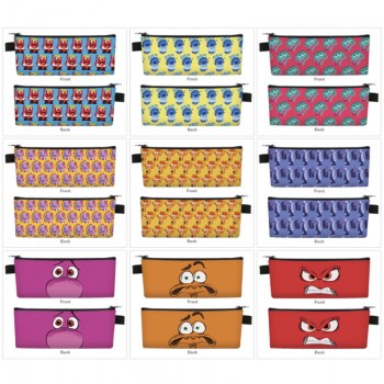 Inside Out anime PU zipper pen case pencil bag