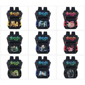 Demon Slayer anime USB nylon backpack school bag