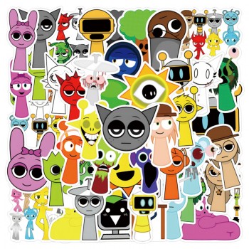 Sprunki Incredibox game waterproof stickers set(55pcs a set)