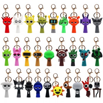 Sprunki Incredibox game figure doll key chains