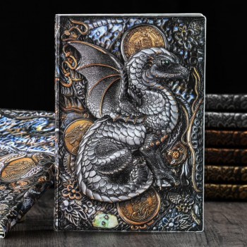 Dinosaur Vintage Embossed Masquerade A5 Notebooks Hardcover PU Cover 100 Sheets