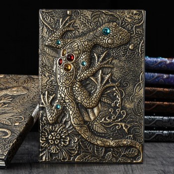 Gecko Vintage Embossed Masquerade A5 Notebooks Hardcover PU Cover 100 Sheets